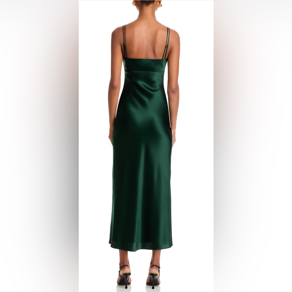 Veronica Beard Bixie Emerald Slip Midi Dress with Lace Trim - Picture 2 of 6